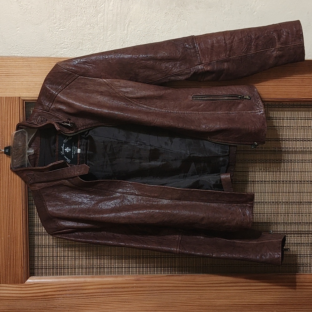 Denis leather works brown jacket 42 small